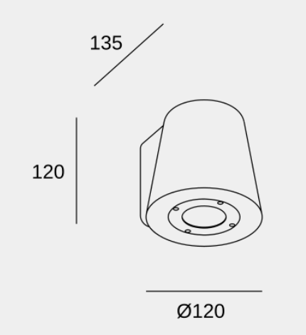 Nado Arin Cone Cement Exterior IP66 GU10 Wall Light ID 15126