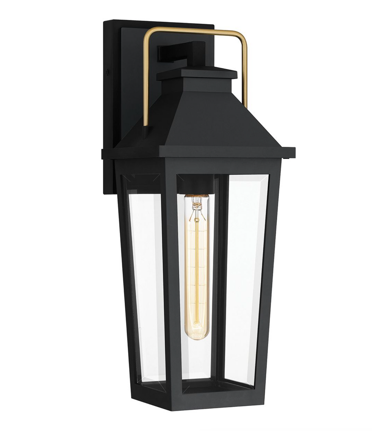 BLAS Black & Brass Medium Coastal Exterior Wall Lantern - ID 15152