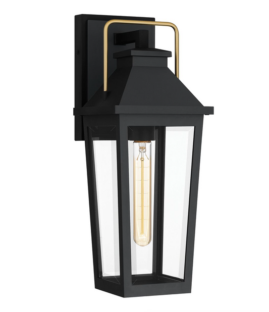 BLAS Black & Brass Medium Coastal Exterior Wall Lantern - ID 15152