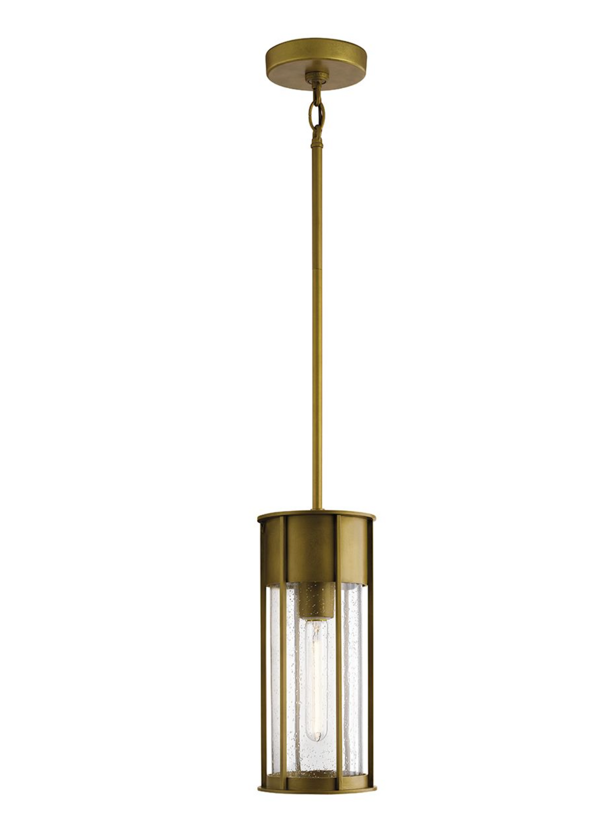 Malli Seeded Glass Brass Exterior Pendant - ID 15158