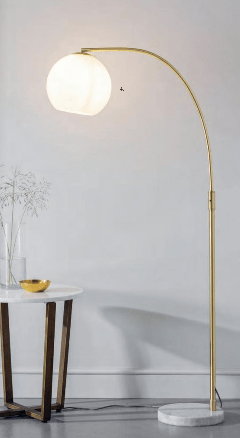 Coney Floor Standing Lamp with Opal Glass globe