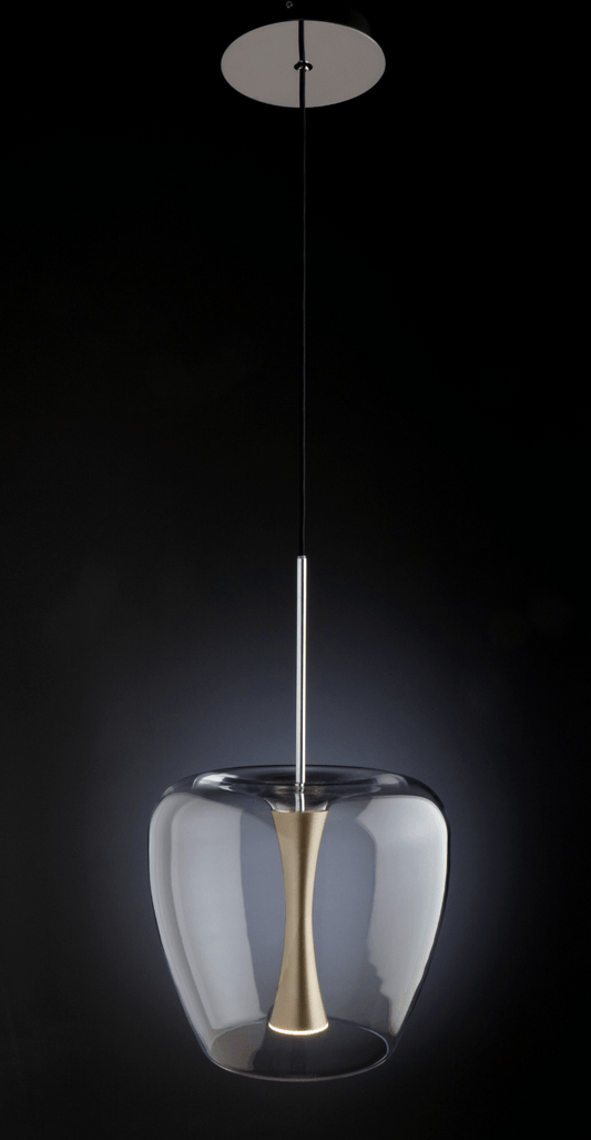 Quasar Apple Mood Suspension 30 Clear Glass Pendant Brass - ID 8983