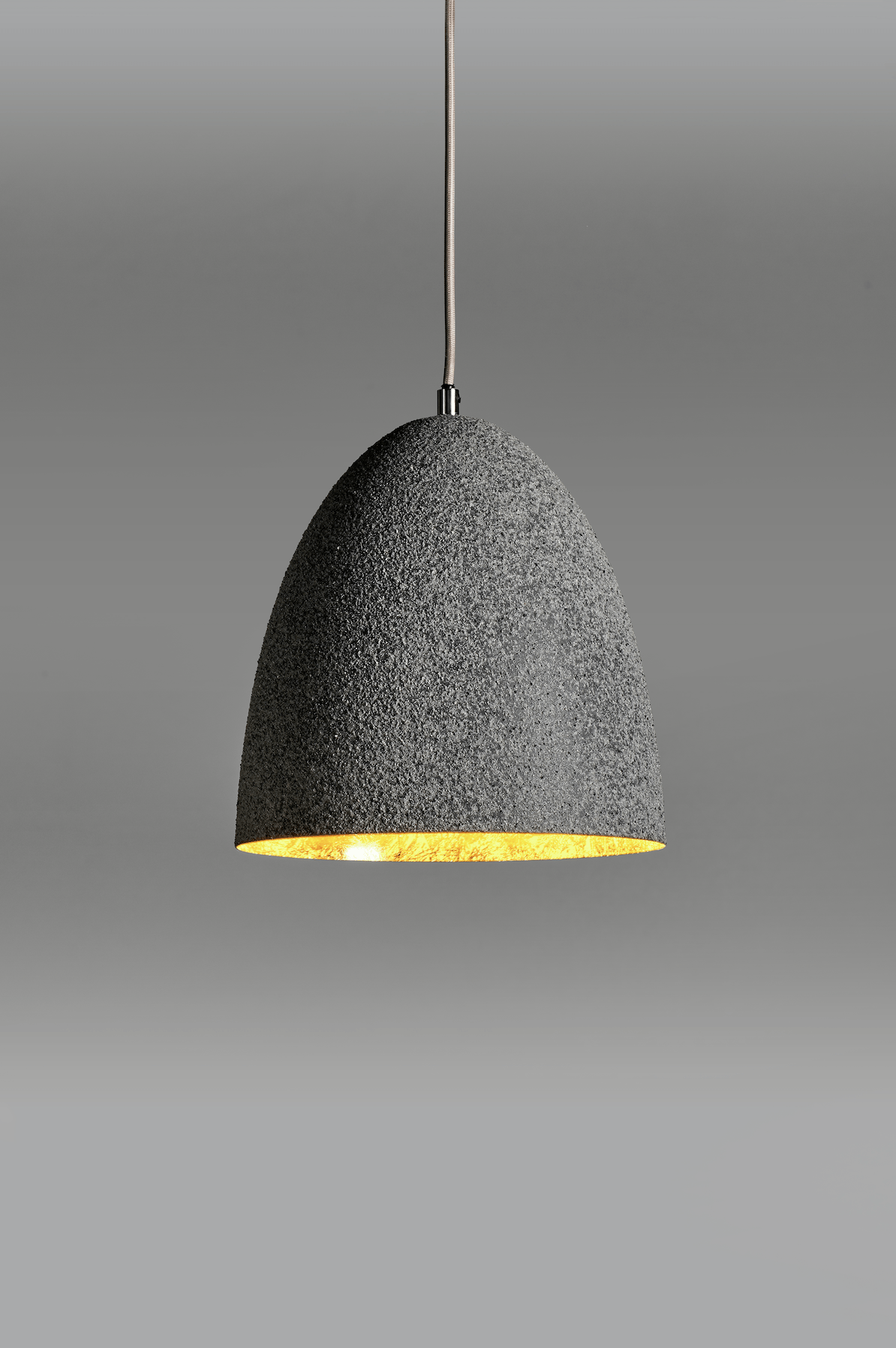 Handel Asphalt Single Pendant In Grey With Gold Leaf Inner  - ID 9103 - EX-DISPLAY