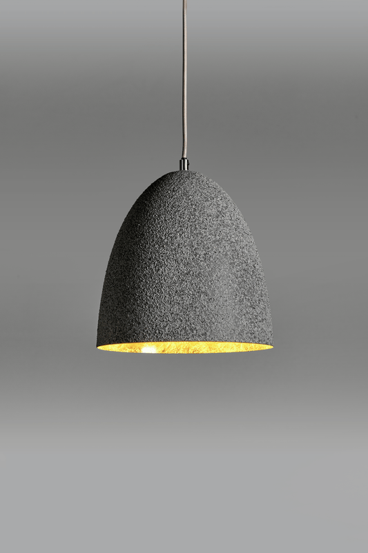 Handel Asphalt Single Pendant In Grey With Gold Leaf Inner  - ID 9103 - EX-DISPLAY