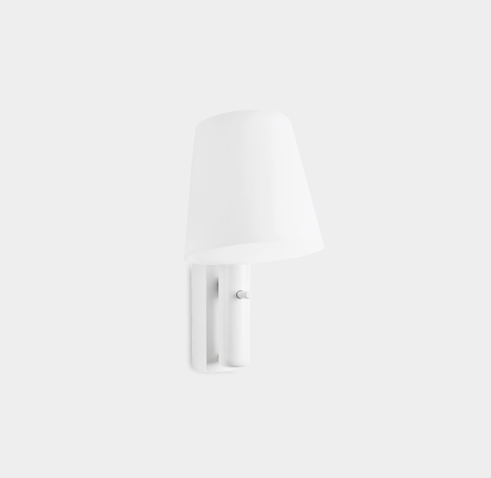 Nado white LED wall light & reading spotlight with opal shade ID 9342