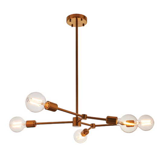 Satin Bronze 5 Arm Branch Ceiling Light - ID 9631