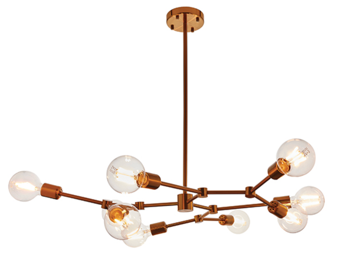 Satin Bronze 9 Arm Branch Ceiling Light - ID 9632