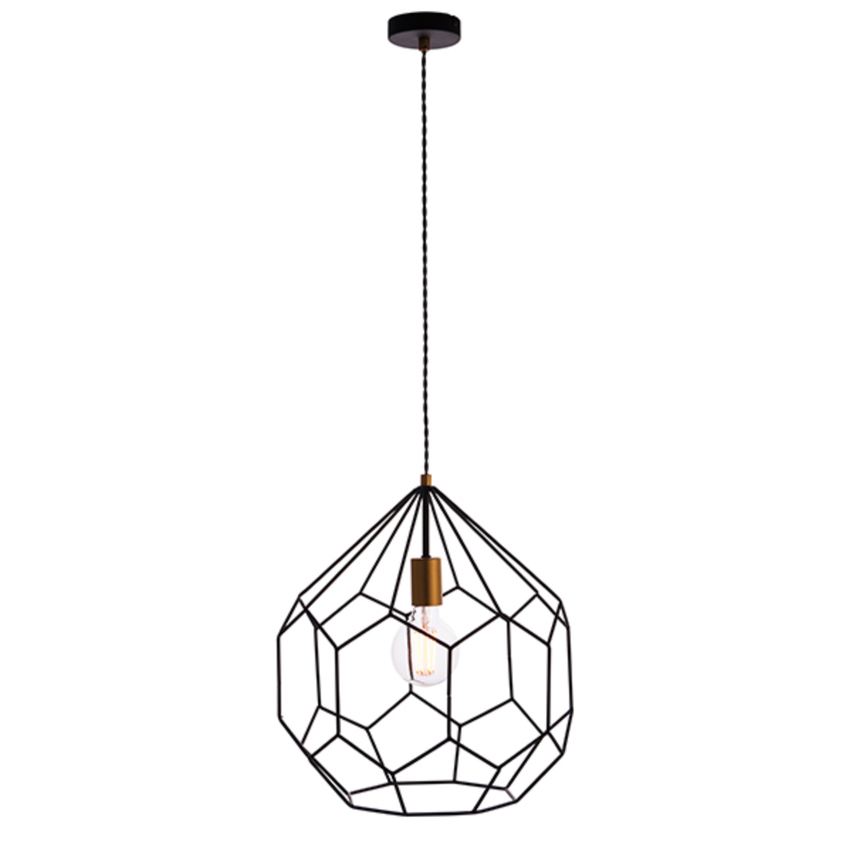 Black and Brass Wire Single Pendant - ID 9866