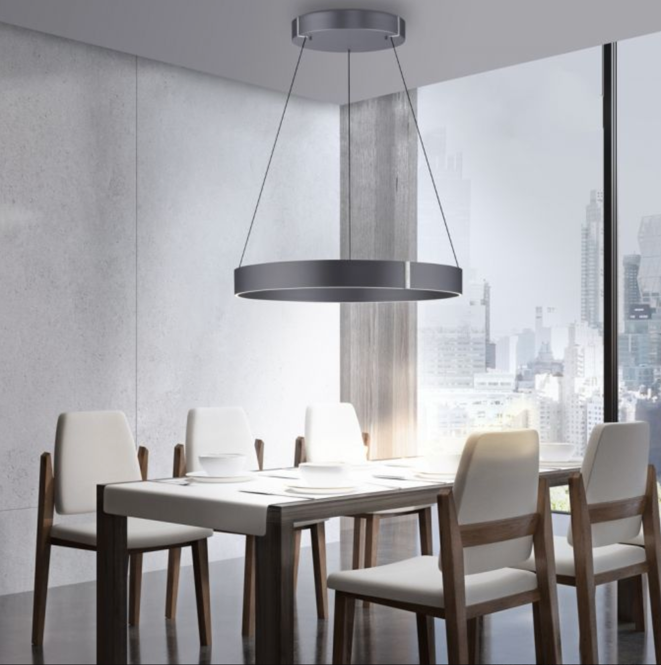 Dark Grey Height Adjustable LED Up+Downlight Ring