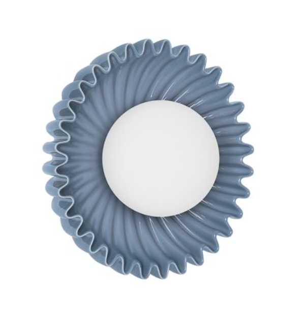 Petelle Blue Ceramic & Opal Glass Wall Or Ceiling Light - ID 13773