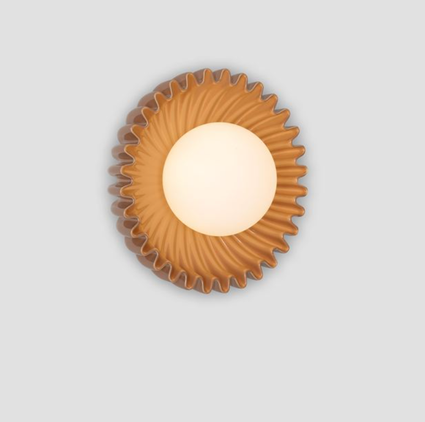 Petelle Caramel Ceramic & Opal Glass Wall Or Ceiling Light - ID 13774