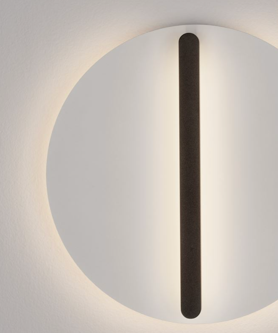 NL Nilu Sand Black & White Disc Wall Light Medium - ID 13798