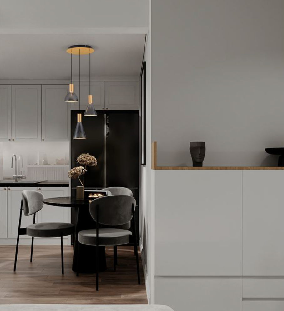 NL Voy Elegant Brass & Smoked Glass 3 Light Round Multi Pendant - ID 13765