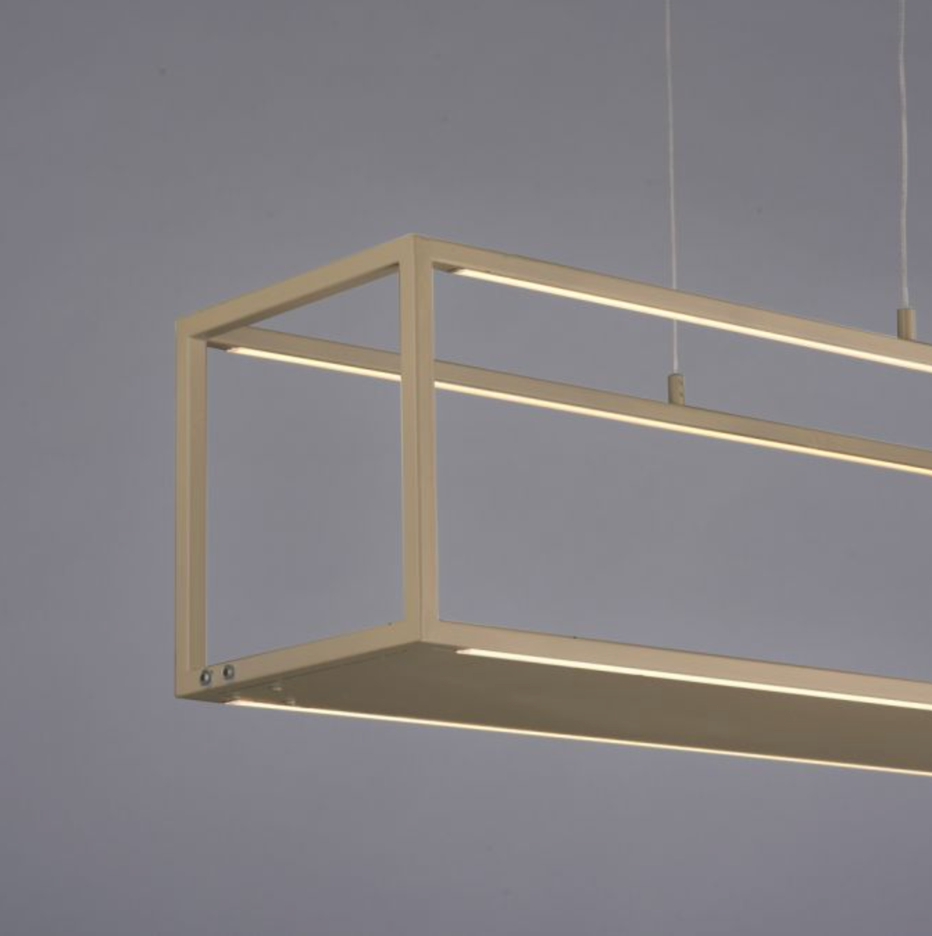 LED Rectangular Sand/Beige Box Pendant / Shelf