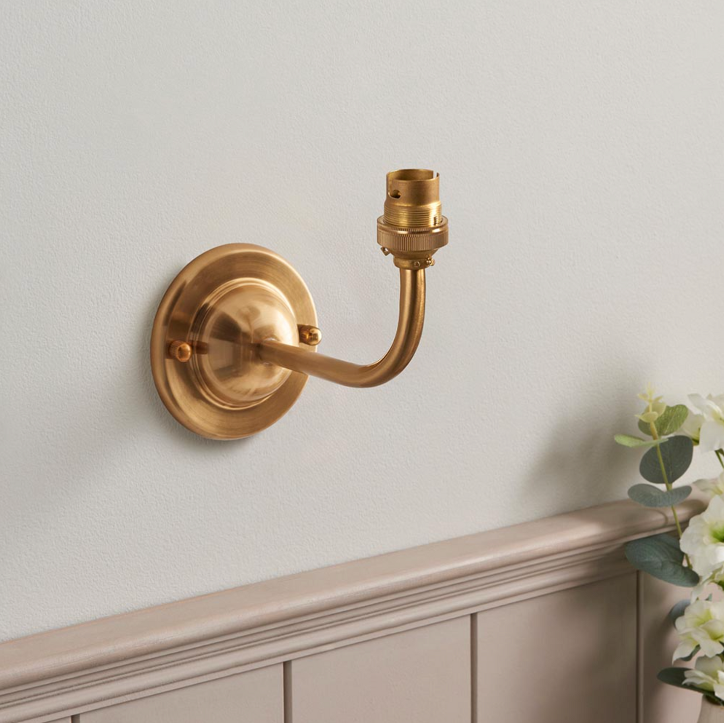 Brushed Aged Brass Wall Light with Tapered Red, Green Or Grey Shade - ID 13939