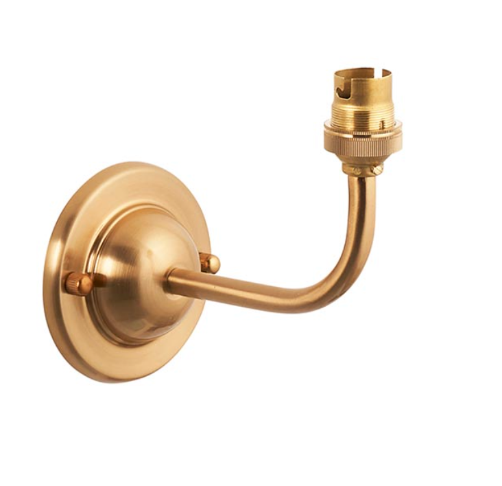 Brushed Aged Brass Wall Light with Tapered Red, Green Or Grey Shade - ID 13939