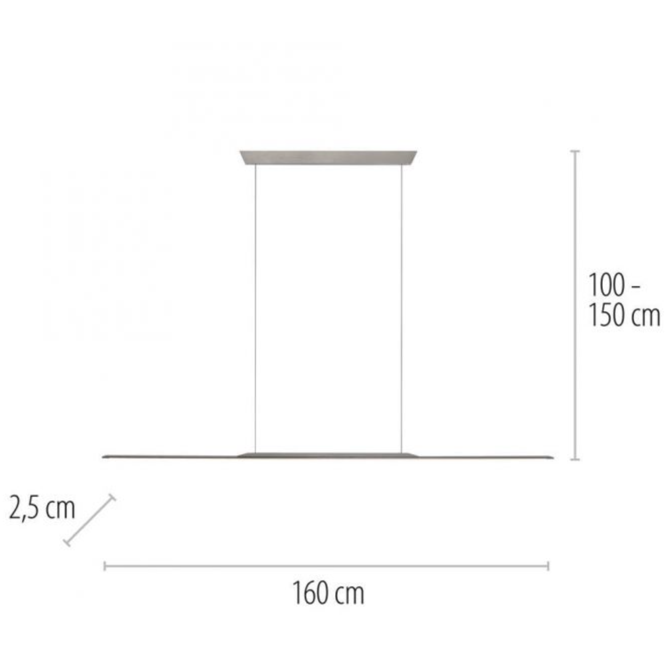 SureFlat 160 Height Adjustable Pendant Dimentions