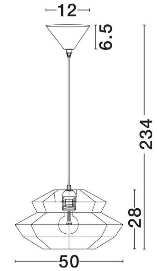 NL ID 14065 rope mesh pendant black finish small