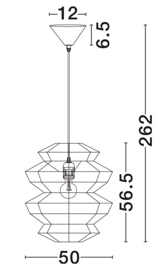 NL ID 14062 rope mesh pendant natural finish large