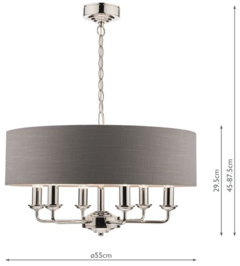Laura Ashley Sorrento 6 Light - COLOUR OPTIONS;