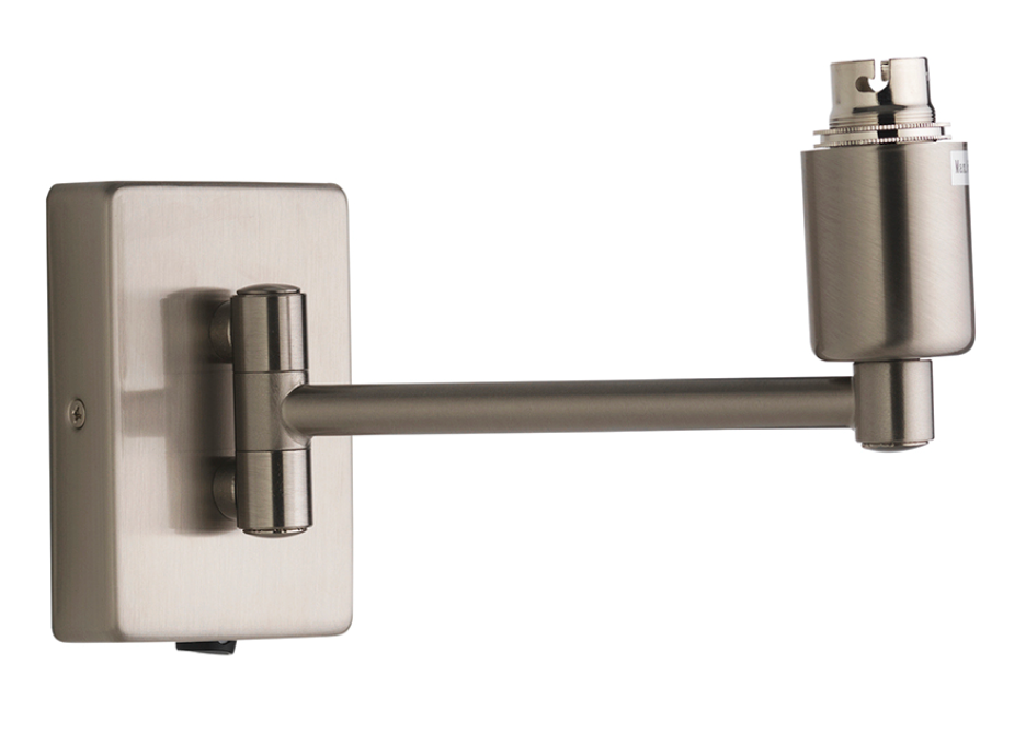 Hilton Single Swing Arm Wall Light Antique (Satin) Chrome - ID 326