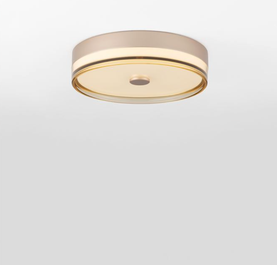 NL Helio Gold & Amber Semi Flush Round Ceiling Light 40cm - ID 14485