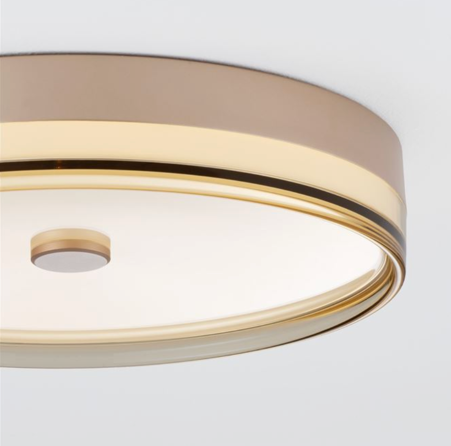 NL Helio Champagne Gold & Smoked Semi Flush Ceiling Light 50cm - ID 14487