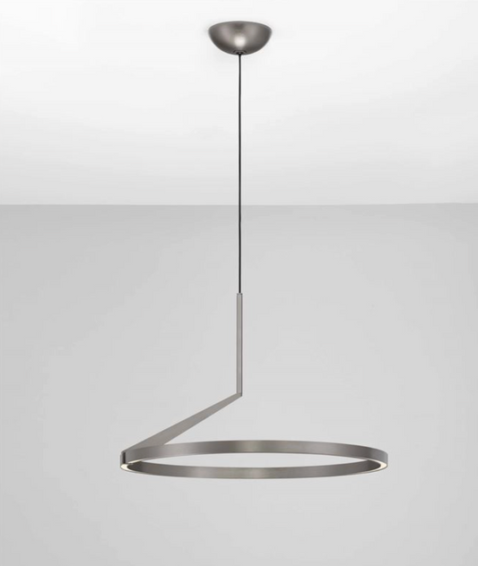 NL TILEA Brushed Nickel Ring Pendant Up & Down Light 60cm - ID 14517