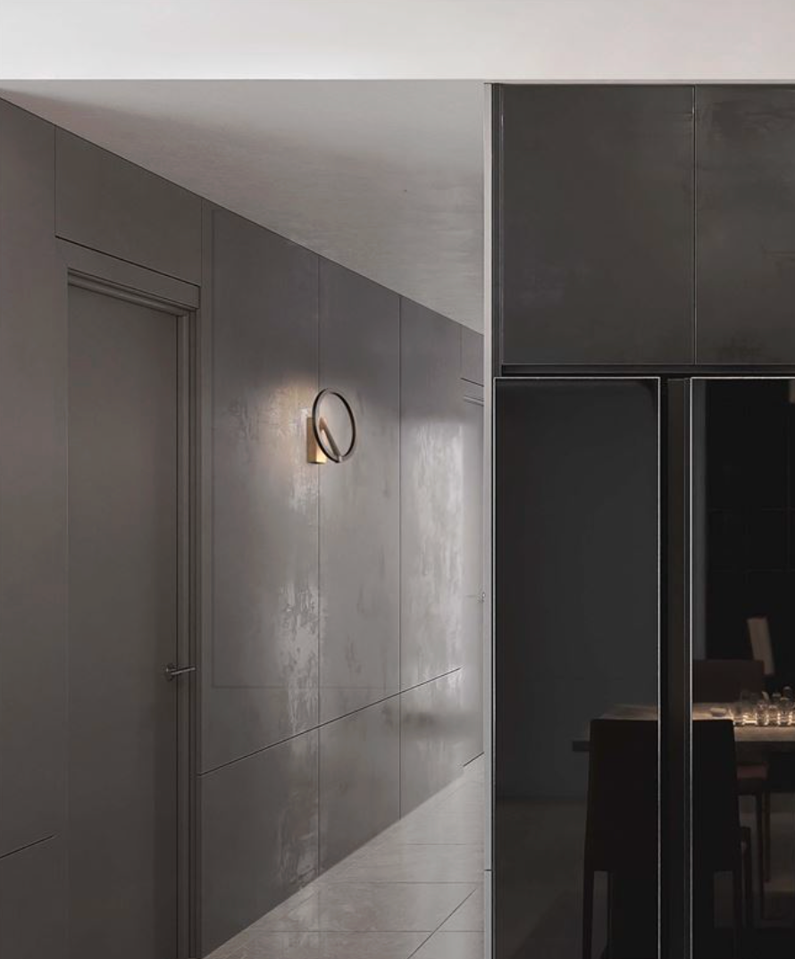 NL TILEA Brushed Nickel Ring Wall Light - ID 14519