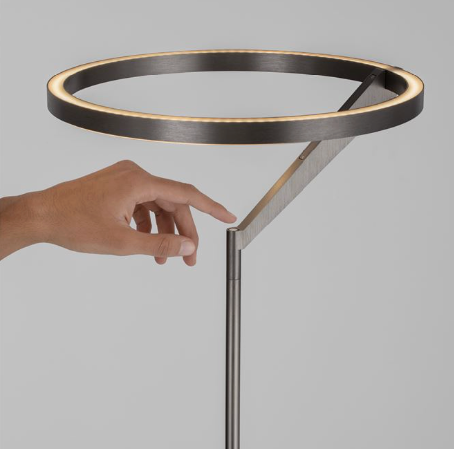 NL TILEA Brushed Nickel Touch Dimmable Floor Light - ID 14523