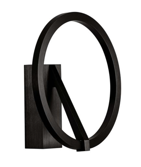 NL TILEA Brushed Black Ring Wall Light - ID 14534