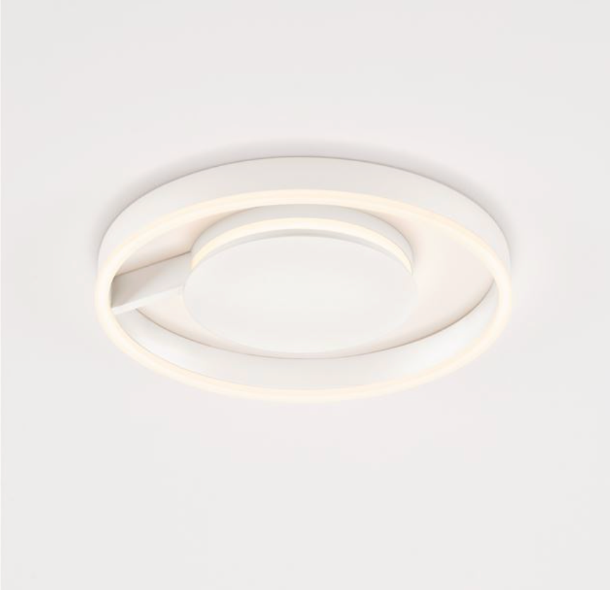 NL Siene Matt White Aluminium & Acrylic Semi Flush Ring Ceiling Light 40cm - ID 14548
