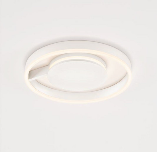 NL Siene Matt White Aluminium & Acrylic Semi Flush Ring Ceiling Light 40cm - ID 14548