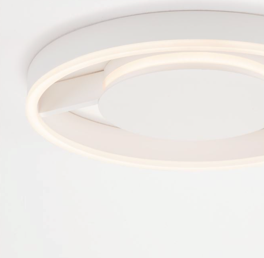 NL Siene Matt White Aluminium & Acrylic Semi Flush Ring Ceiling Light 40cm - ID 14548