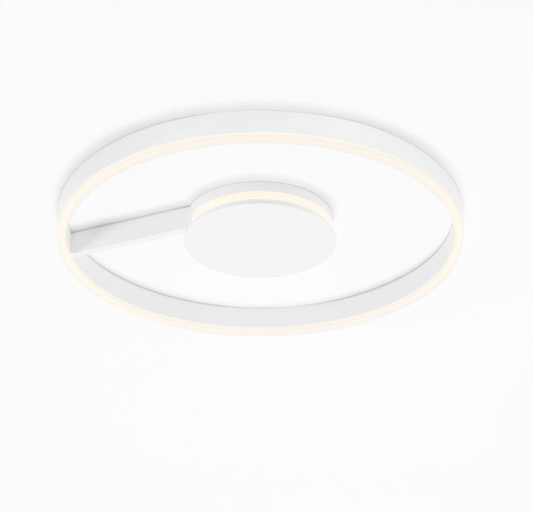 NL Siene Matt White Aluminium & Acrylic Semi Flush Ring Ceiling Light 60cm - ID 14551