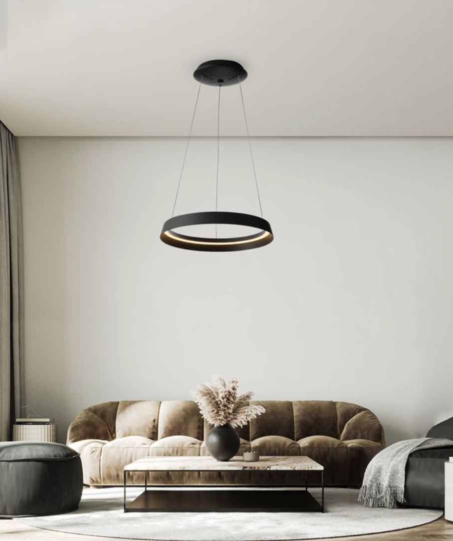 NL Ormie Sandy Black Ring Pendant 45cm - ID 14607