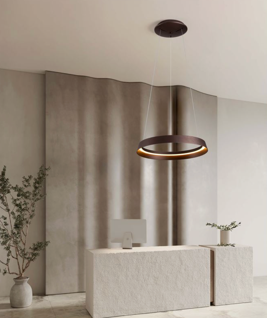 NL Ormie Brushed Coffee Ring Pendant 45cm - ID 14612