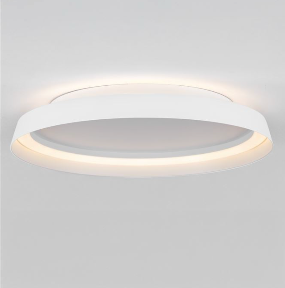 NL Ormie Sandy White Round Semi Flush Ceiling Light 45cm - ID 14614