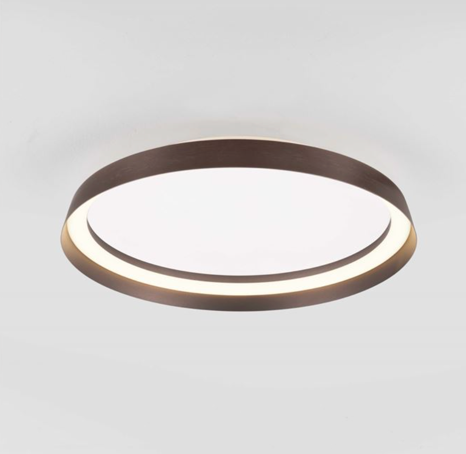 NL Ormie Brushed Coffee Round Semi Flush Ceiling Light 45cm - ID 14616