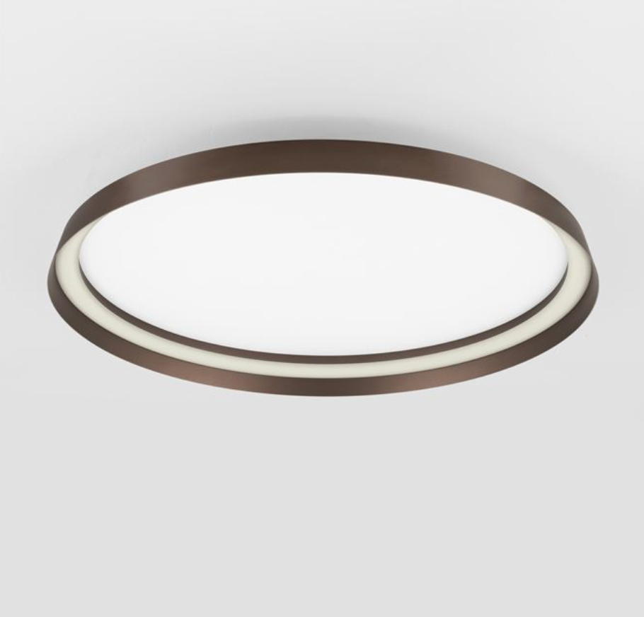 NL Ormie Brushed Coffee Round Semi Flush Ceiling Light 60cm - ID 14622