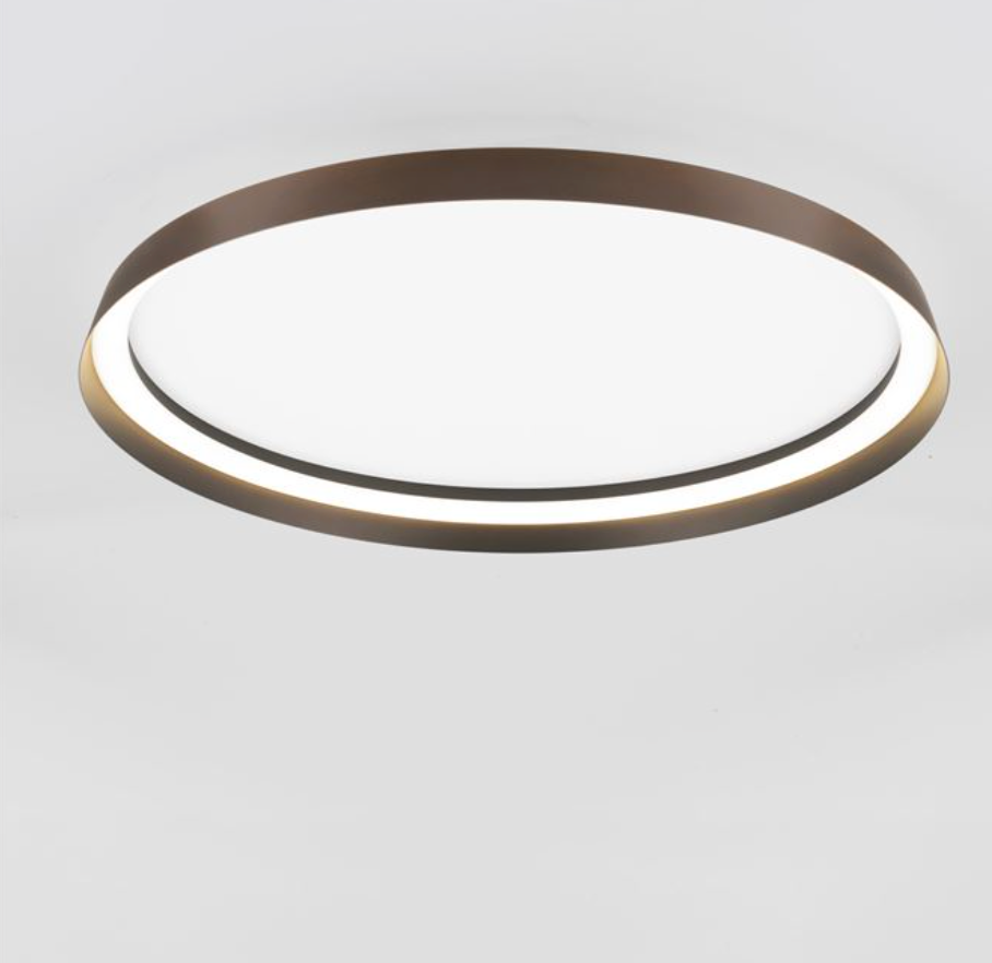 NL Ormie Brushed Coffee Round Semi Flush Ceiling Light 60cm - ID 14622
