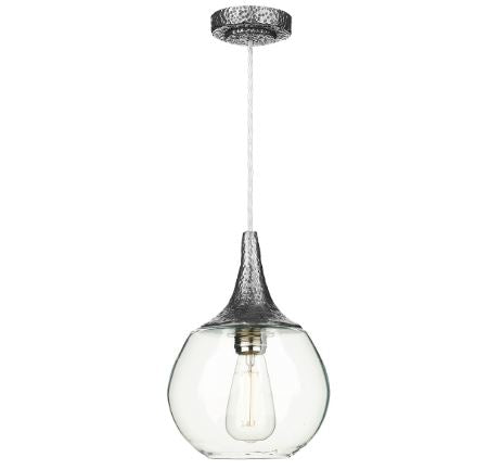 Teardrop Pewter & Glass Pendant - ID 10255