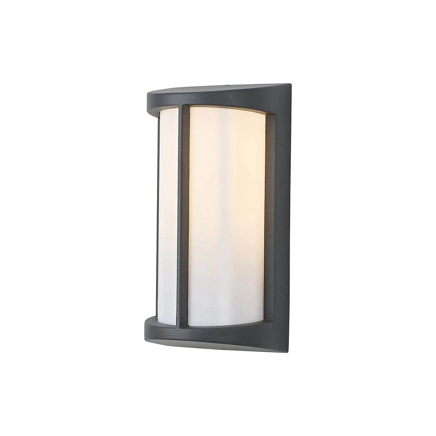 Dark Grey and Opal IP54 Outdoor Wall Light - ID 14427