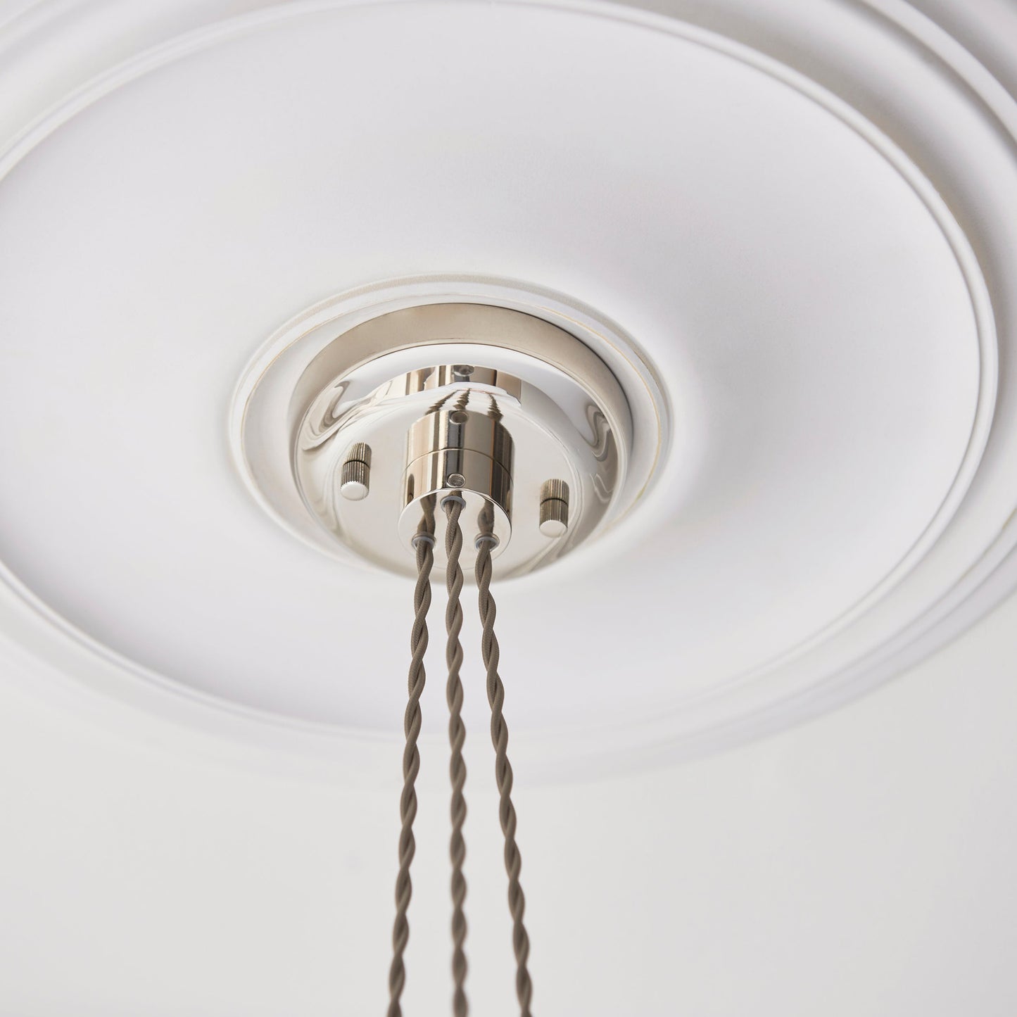 3 Light Wine Glass Cluster Pendant in Polished Nickel with Clear Ribbed Glass - ID 14906