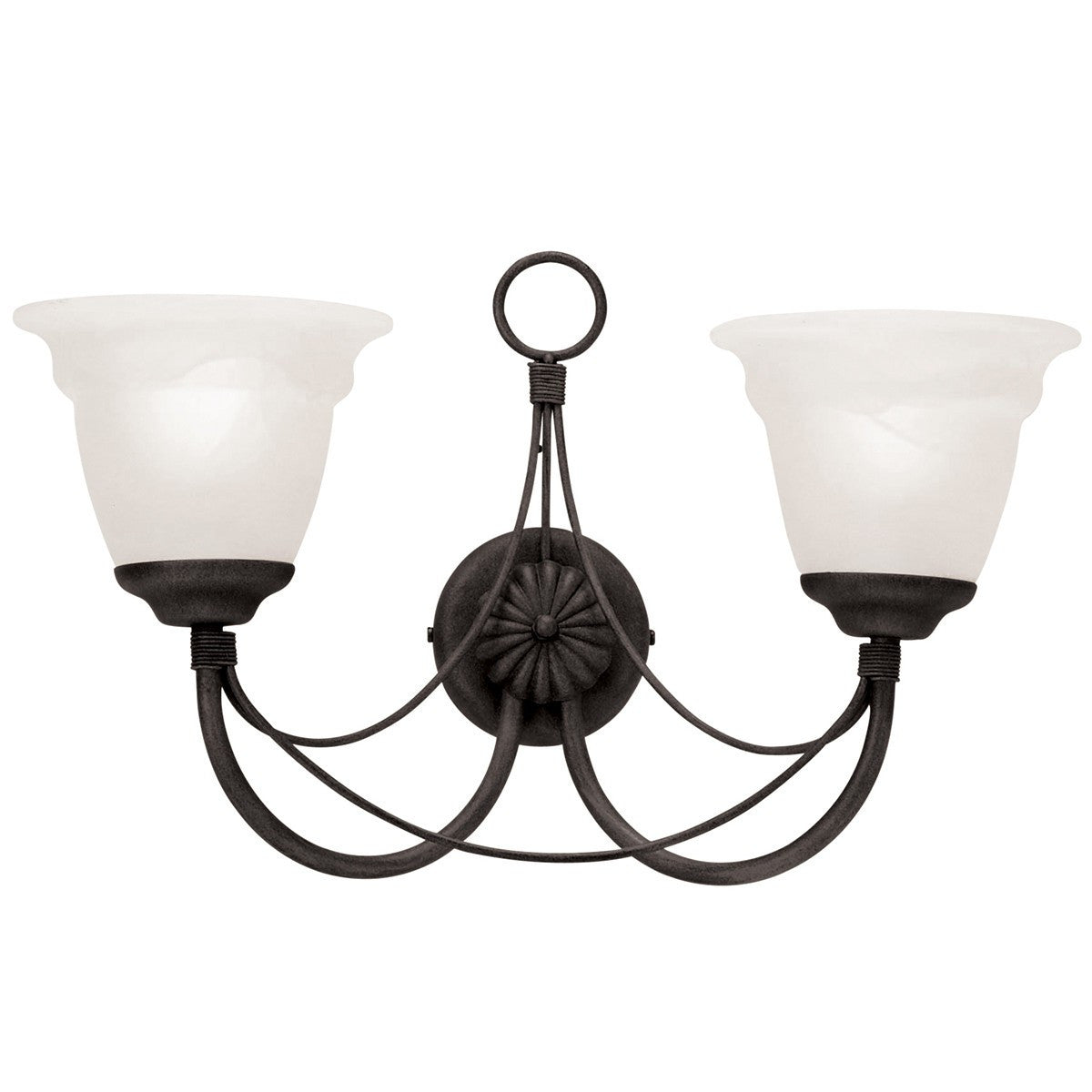 Carisbrooke 2 Arm Wall Light Black - London Lighting - 1