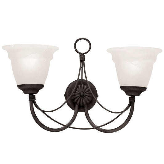 Carisbrooke 2 Arm Wall Light Black - London Lighting - 1