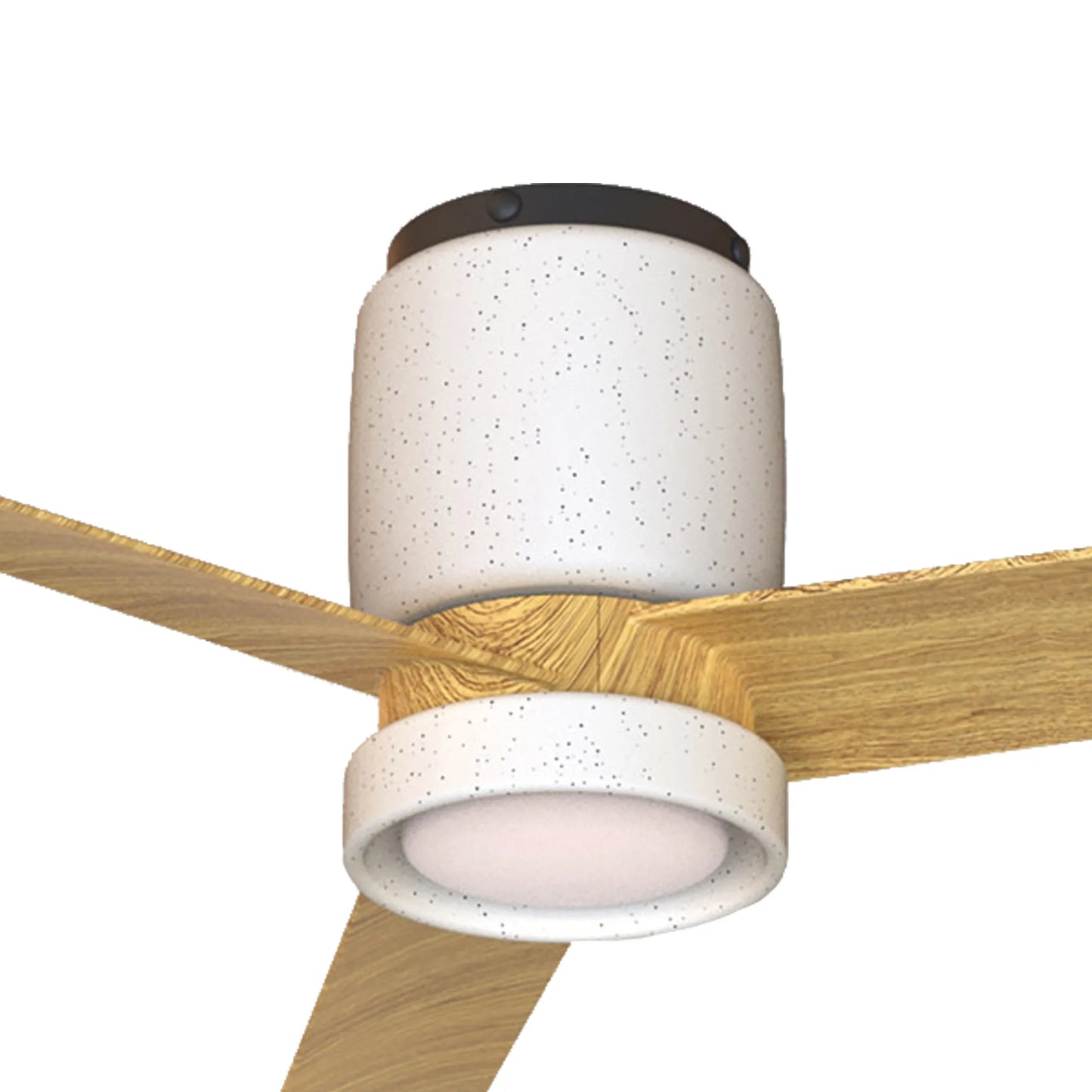 PER Ceiling Fan in White Ceramic with Wood Blades - ID 14666