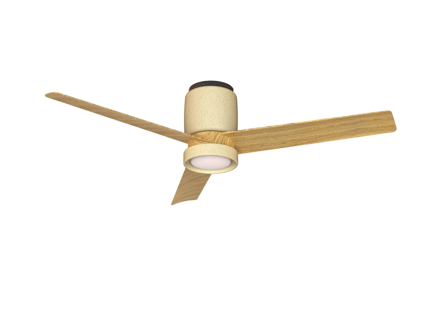 CER Ceiling Fan in Beige Ceramic with Wood Blades - ID 14665