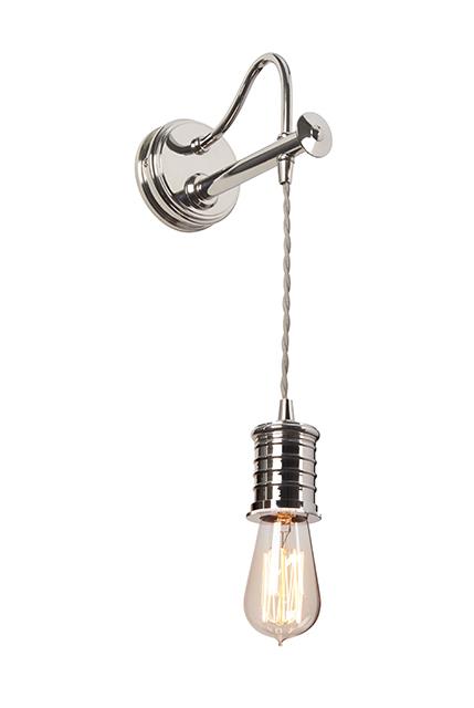 Single Polished Nickel Wall Light