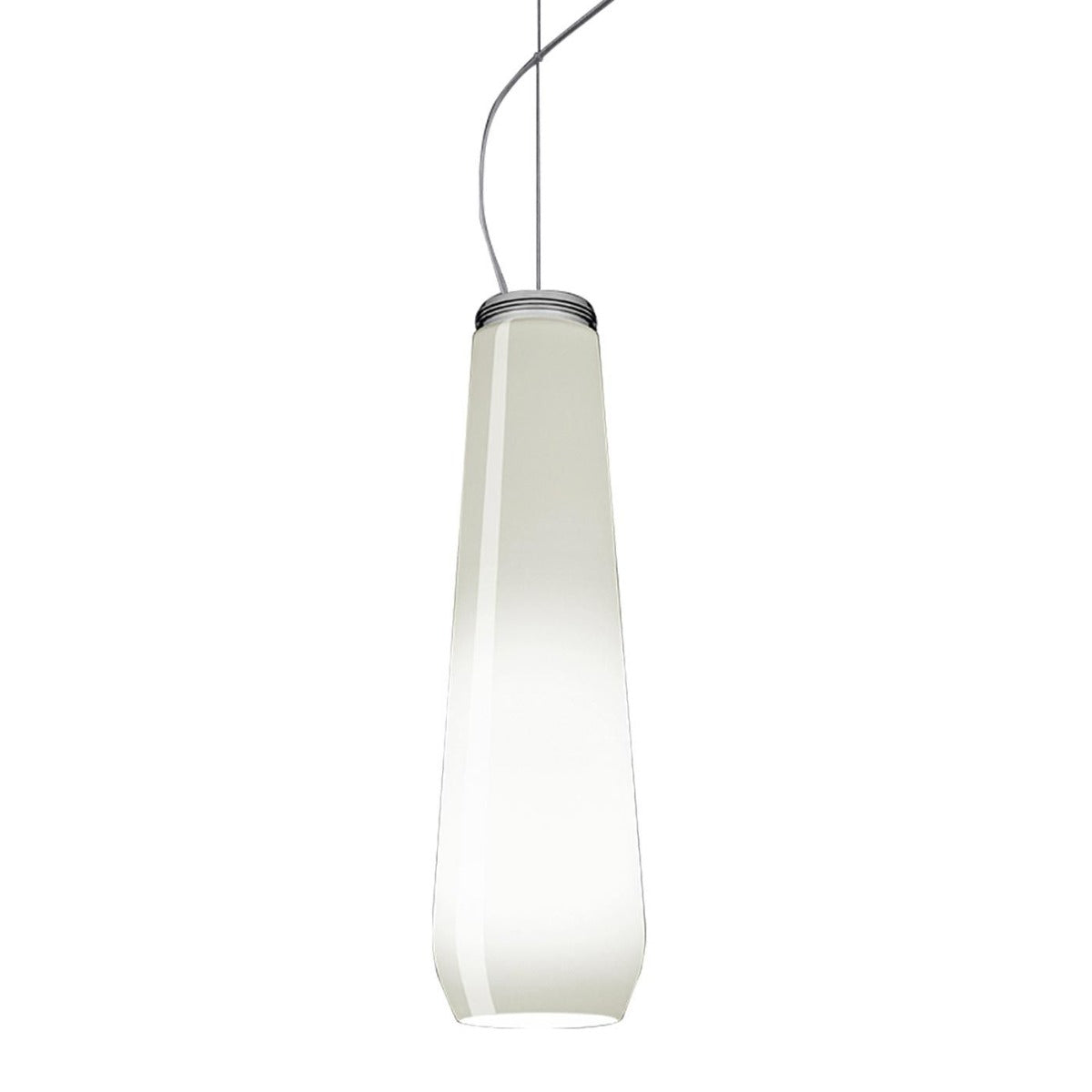 Glass Drop Pendant Light in White